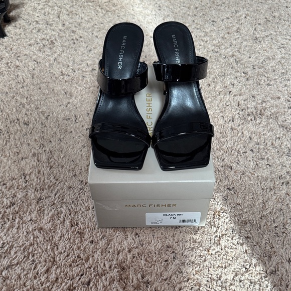 Marc Fisher Shoes - Black Square Toe Sandals